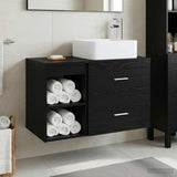 Bathroom Furniture Set 2 pcs Black Oak Engineered Wood 3403897