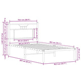 Bed Frame without Mattress Sonoma Oak 80x200 cm Engineered Wood 4106783