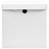 Storage Boxes with Covers 10 pcs 28x28x28 cm White 325210