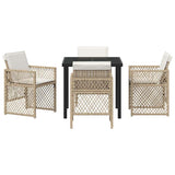 Garden Dining Set 5 pcs Beige Poly Rattan 3380633