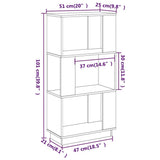 Book Cabinet/Room Divider Grey 51x25x101 cm Solid Wood Pine 814036