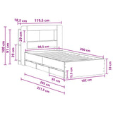 Bed Frame with Storage White 100 x 200 cm Engineered Wood 3434015