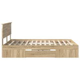 Bed Frame Sonoma Oak 140 x 200 cm Engineered Wood 3408755