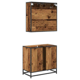 Bathroom Furniture Set with Door 2 pcs Old Wood Engineered Wood 3402320