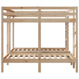 ZNTS Triple Bunk Bed Frame 160x200/80x160 cm Solid Wood Pine 3308580