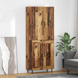 Highboard 2 pcs Old Wood Engineered Wood and Glass 3415690
