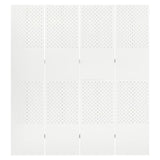 4-Panel Room Divider White 160x180 cm Steel 335899