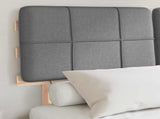 Bed Frame with Upholstered Headboard Natural and Light Grey 877404