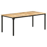 ZNTS Dining Table 180x90x76 cm Rough Mango Wood 321975