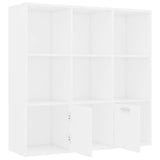 Book Cabinet White 98x30x98 cm Engineered Wood 801116