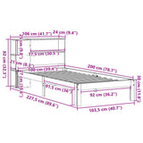 Bookcase Bed without Mattress White 100x200cm Solid Wood Pine 3322541