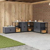Kitchen Storage HATTEM Anthracite 60 x 50 x 92 cm Steel 874991