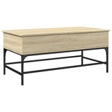 Coffee Table Sonoma Oak 100x50x45 cm Engineered Wood and Metal 845397