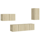 4 Piece TV Cabinet Set Sonoma Oak Engineered Wood 3078992