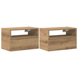 ZNTS Wall-mounted Bedside Cabinets 2 pcs Artisan Oak 45x26x28.5 cm 858613