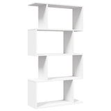 ZNTS Room Divider Bookcase 4-Tier White 70x24x129 cm Engineered Wood 858102