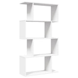 Room Divider Bookcase 4-Tier White 70x24x129 cm Engineered Wood 858102
