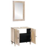 Bathroom Furniture Set with Shelf 2 pcs White Engineered Wood 3310072