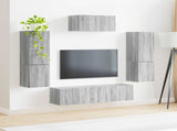 TV Cabinet Set Wall-mounted 4 pcs Grey Sonoma Engineered Wood 3409048
