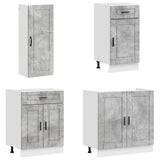 Kitchen Unit PORTO 8 pcs Concrete Grey Engineered Wood 3438166