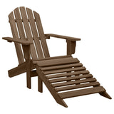 Garden Chair with Ottoman Wood Brown 45701