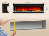 1800W 15-40&degC Adjustable Flame Glass Panel Convector Heater, 127cm T3398P378795