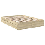 Bed Frame with Drawers without Mattress Sonoma Oak 140x190 cm 3280687