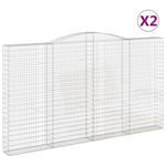 Arched Gabion Baskets 2 pcs 400x30x220/240 cm Galvanised Iron 3146944