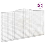 Arched Gabion Baskets 2 pcs 400x30x220/240 cm Galvanised Iron 3146944