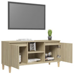 TV Cabinet with Solid Wood Legs Sonoma Oak 103.5x35x50 cm 805962