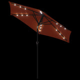 Garden Parasol with LEDs and Steel Pole Terracotta 225x225x212cm 4005071