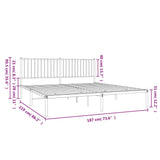 Metal Bed Frame without Mattress with Headboard White 183x213cm 350936