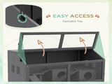 Hamster Cage, Wooden Small Animal Cage for Gerbils, Mice w/ Suspension Bridge, Openable Top, Hut, 85 T3398P350090