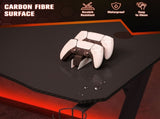 Gaming Desk 120 x 65 cm Steel Frame with Cup Holder, Headphone Hook, Adjustable Feet and Cable T3398P343072