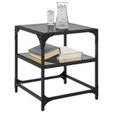 Coffee Tables with Black Glass Top 2 pcs 40x40x45 cm Steel 846005