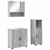 Bathroom Furniture Set Wall-mounted with Door 3 pcs Grey Sonoma 3392949
