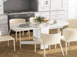 Folding Dining Table, Drop Leaf Table for Small Spaces, Oval Tabletop for Dining Room, Ash T3398P343529