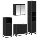 Bathroom Furniture Set 4 pcs Black Oak Engineered Wood 3402514
