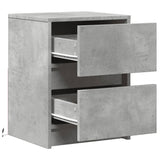 ZNTS Bedside Cabinets with LED Lights 2 pcs Concrete Grey Engineered Wood 852040