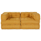 Modular Sofa 2 pcs Yellow 140 x 70 x 56 cm Fabric 3315081