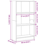Bookcase Brown Oak 60x24x109 cm Engineered Wood 857809