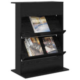 Magazine Rack Black Oak 70 x 41 x 96 cm Engineered Wood 899536