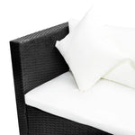 4 Piece Garden Lounge Set with Cushions Poly Rattan Black 42989