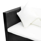 4 Piece Garden Lounge Set with Cushions Poly Rattan Black 42989