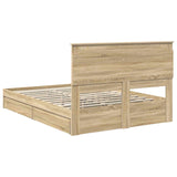 Storage Bed with Drawer Sonoma Oak 160 x 200 cm Engineered Wood 3410230