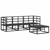 Garden Sofa Set 4 pcs Black Metal 3378841