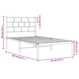 Metal Bed Frame without Mattress with Headboard White 90x200cm 355701