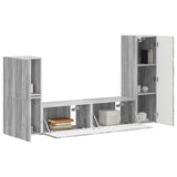 TV Cabinet Set Wall-mounted 4 pcs Grey Sonoma Engineered Wood 3409030