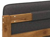 Bed Frame with Upholstered Headboard Natural and Dark Grey 904079