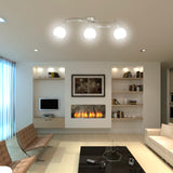 Ceiling Lamp with Glass Shades on Waving Rail for 3 E14 Bulb 240986